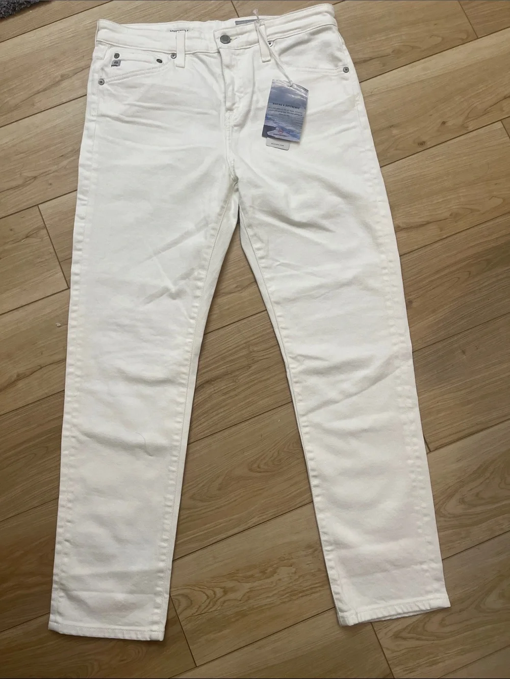 AG Adriano Goldschmied Women's Ex Boyfriend Slim Jeans slouchy white size 27 NWT